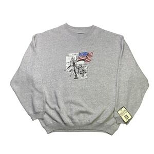 Vintage 2000s September 11 firefighter and military sweater‎